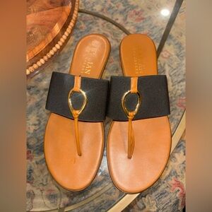 Italian Shoemakers Black and Tan Sandals